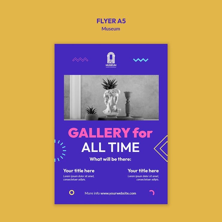 Gratis PSD museum flyer skabelon design