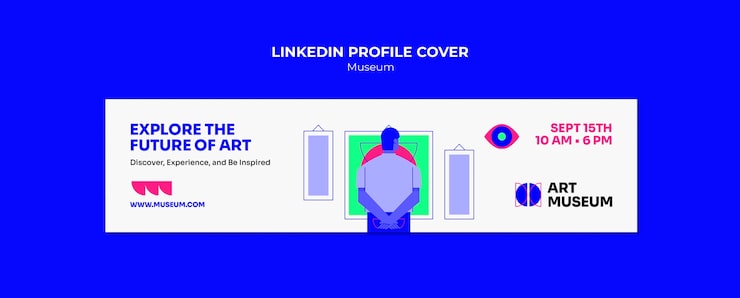 Gratis PSD museum linkedin banner skabelon design