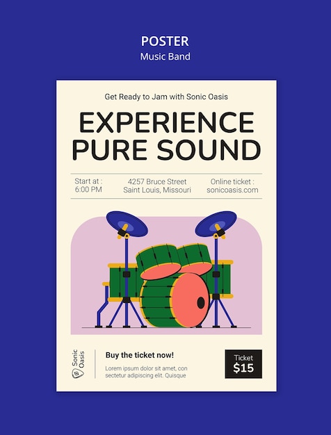 Gratis PSD musikband mall design