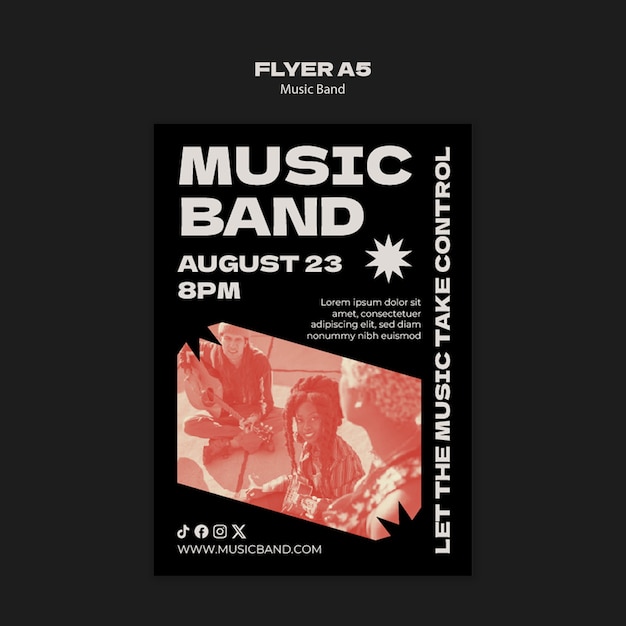 Gratis PSD musikband mall design