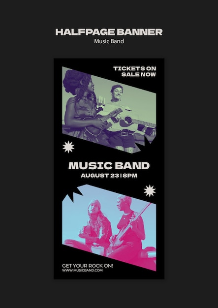 Gratis PSD musikband mall design
