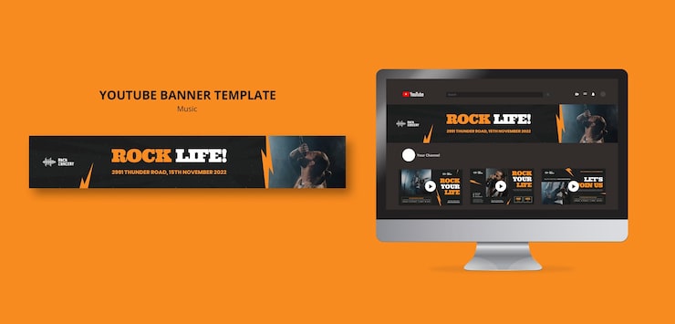 Gratis PSD musikshow youtube-bannermall