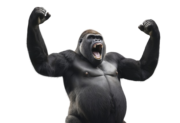 Gratis PSD nærbilde av stor ape isolert