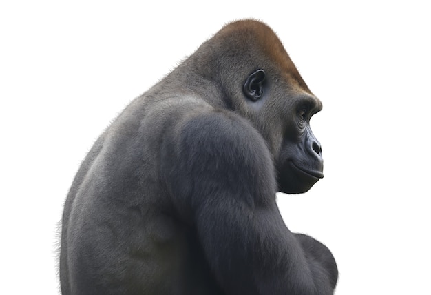 Gratis PSD nærbilde av stor ape isolert