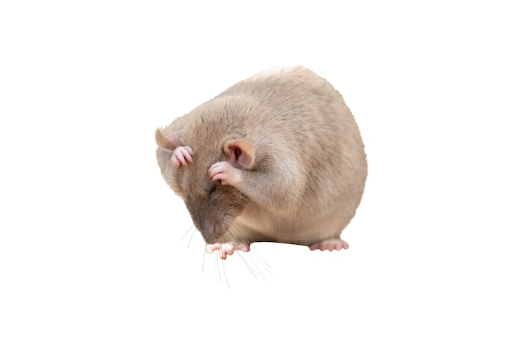Gratis PSD nærbillede af rotte isoleret