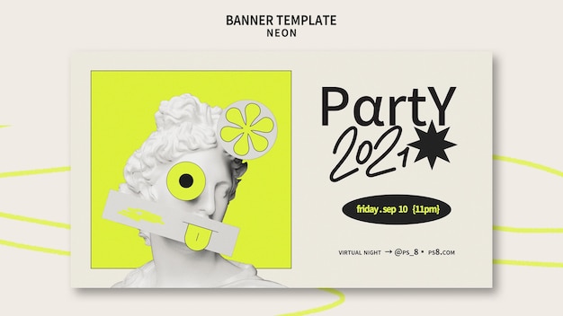 Gratis PSD neonfestbanner skabelon