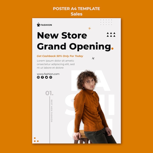 Gratis PSD ny mote butikk plakat mal
