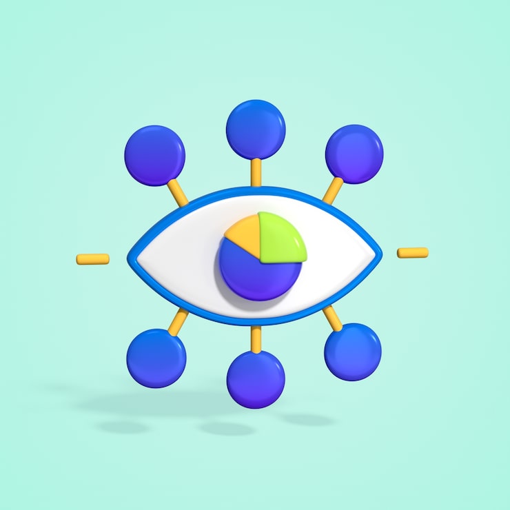 Gratis PSD øjeformet dataanalyse og vision infografik