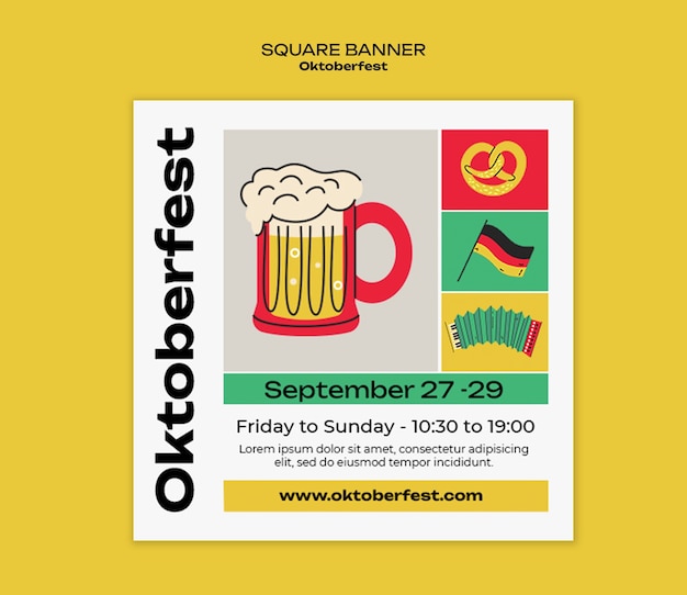 Gratis PSD oktoberfest skabelondesign