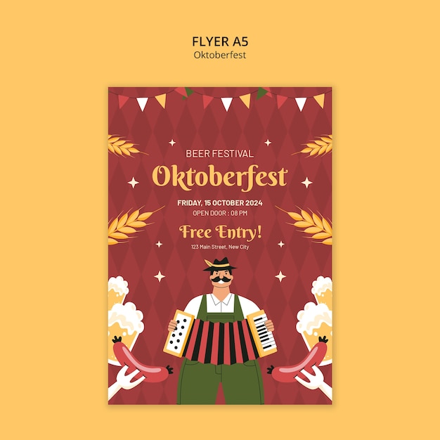 Gratis PSD oktoberfest skabelondesign