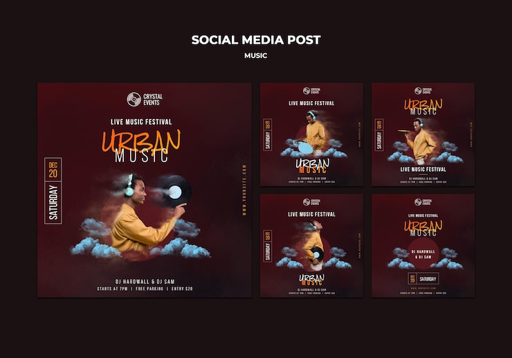 Gratis PSD opslag på sociale medier med urban musik