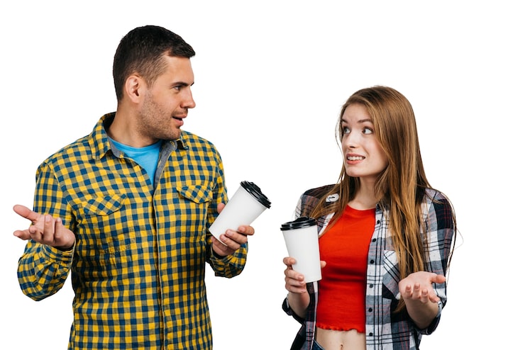 Gratis PSD par, der gestikulerer sammen