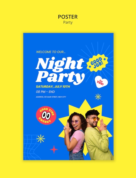 Gratis PSD party template design