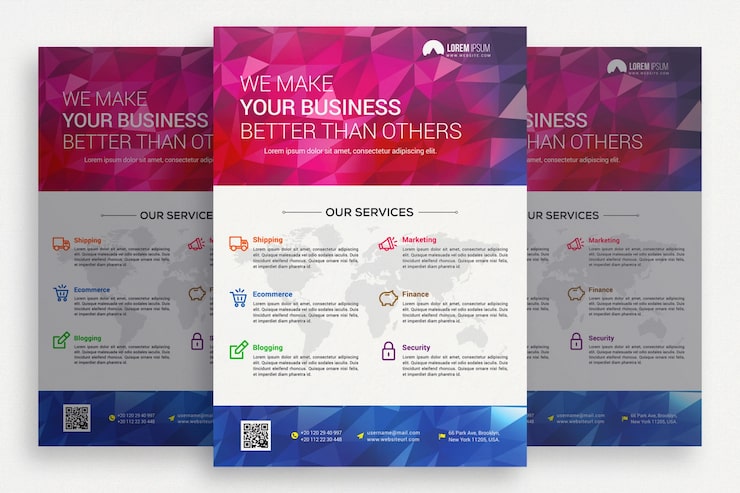Gratis PSD pink og hvid virksomhedsbrochure