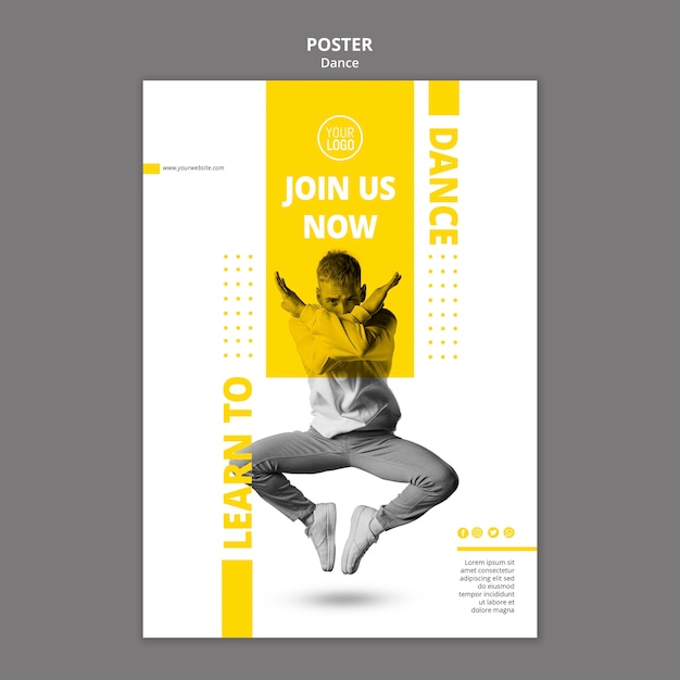 Gratis PSD plakat for dansetimer