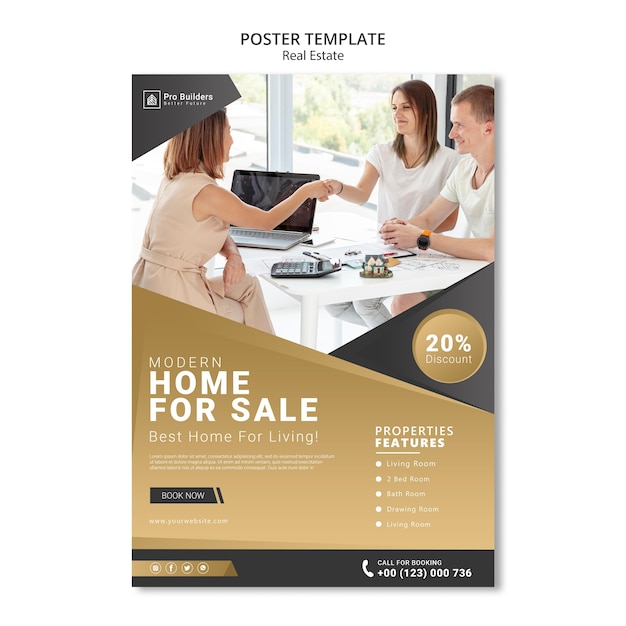 Gratis PSD plakat for fast ejendom