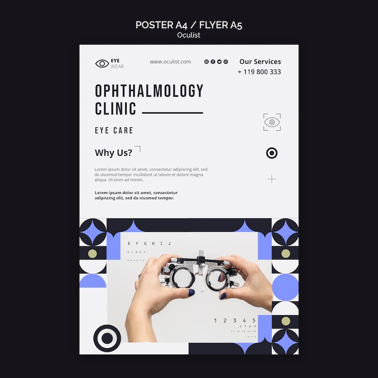 Gratis PSD plakat-skabelon til øjenlægeklinik