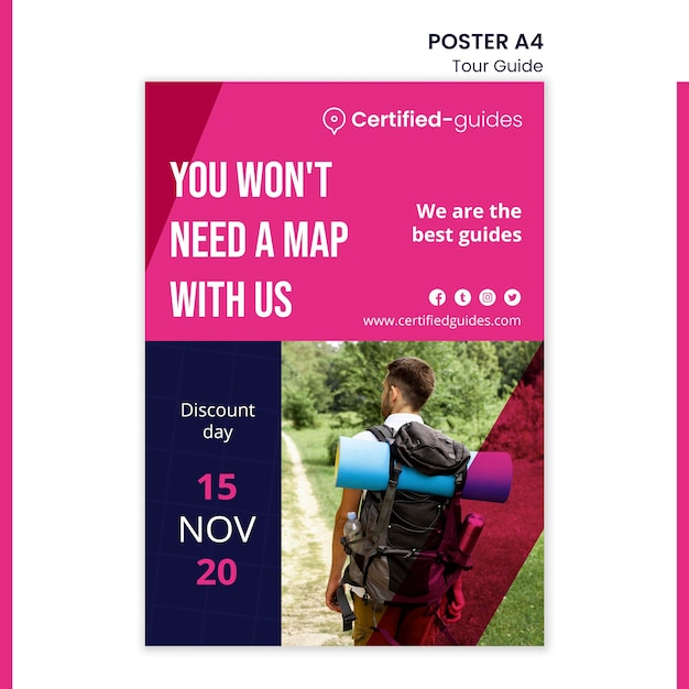 Gratis PSD plakat skabelon til rejseguide
