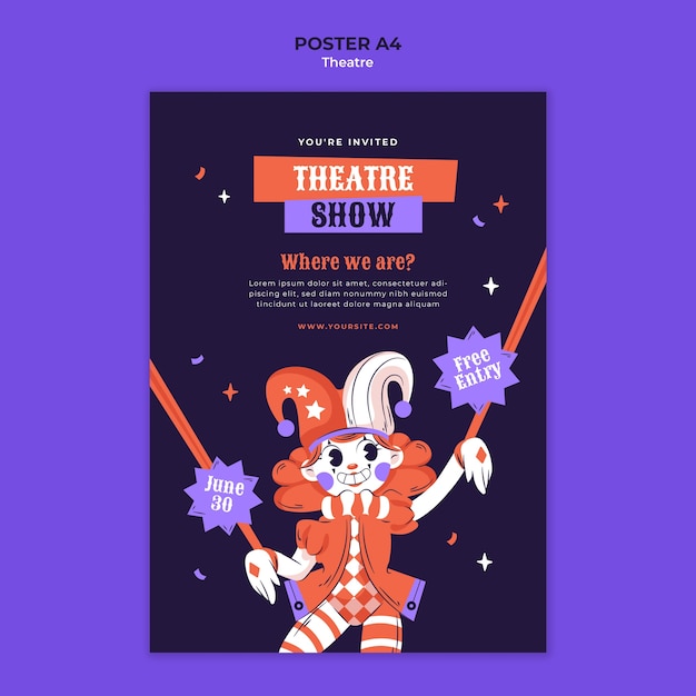 Gratis PSD plakat skabelon til teaterforestilling