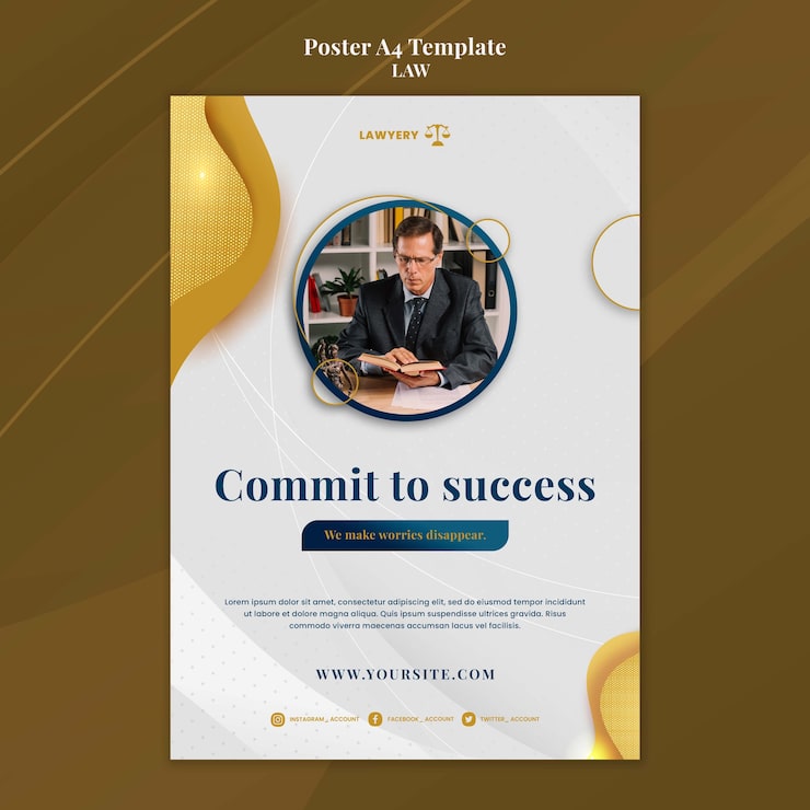 Gratis PSD plakatdesign til juridisk skabelon