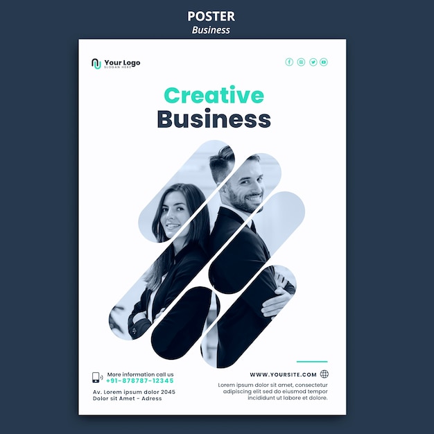 Gratis PSD plakatmal for forretningskonsept