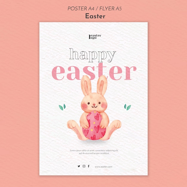 Gratis PSD plakatmal for god påskedag