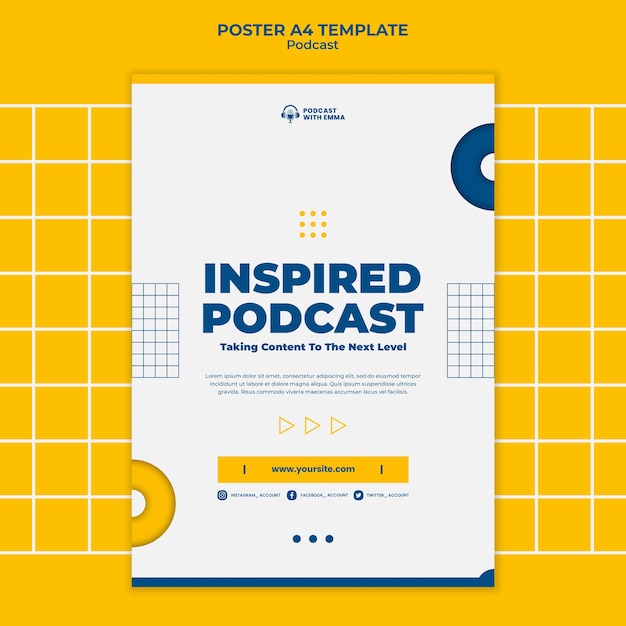 Gratis PSD plakatmal for inspirert podcast