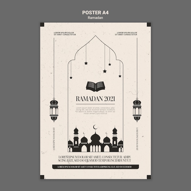 Gratis PSD plakatmal for ramadan-arrangement