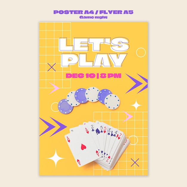 Gratis PSD plakatskabelon til spilaften