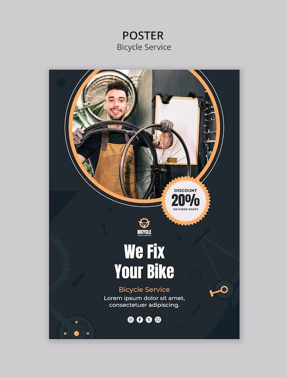Gratis PSD plakatskabelondesign til mekaniker