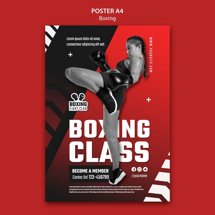 Gratis PSD platt design boxningsmall