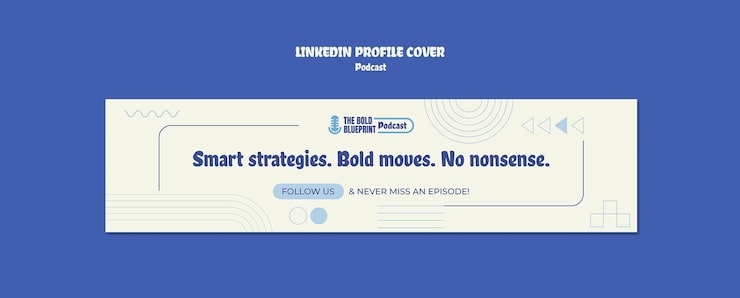 Gratis PSD podcast linkedin banner skabelon design