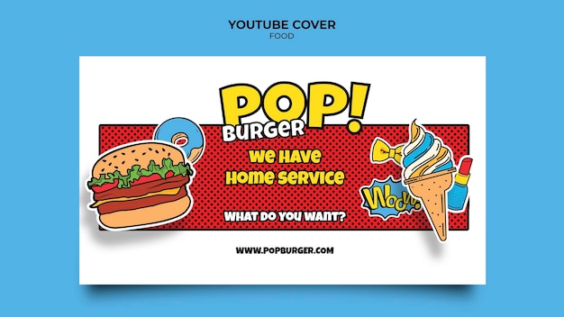Gratis PSD pop art mat youtube forside