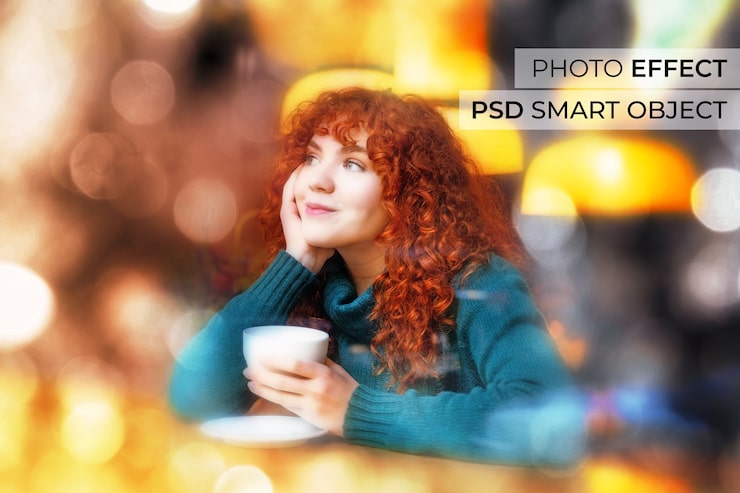 Gratis PSD portrett av person med bokeh-effekt