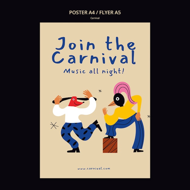 Gratis PSD poster mal for karnevalsunderholdning