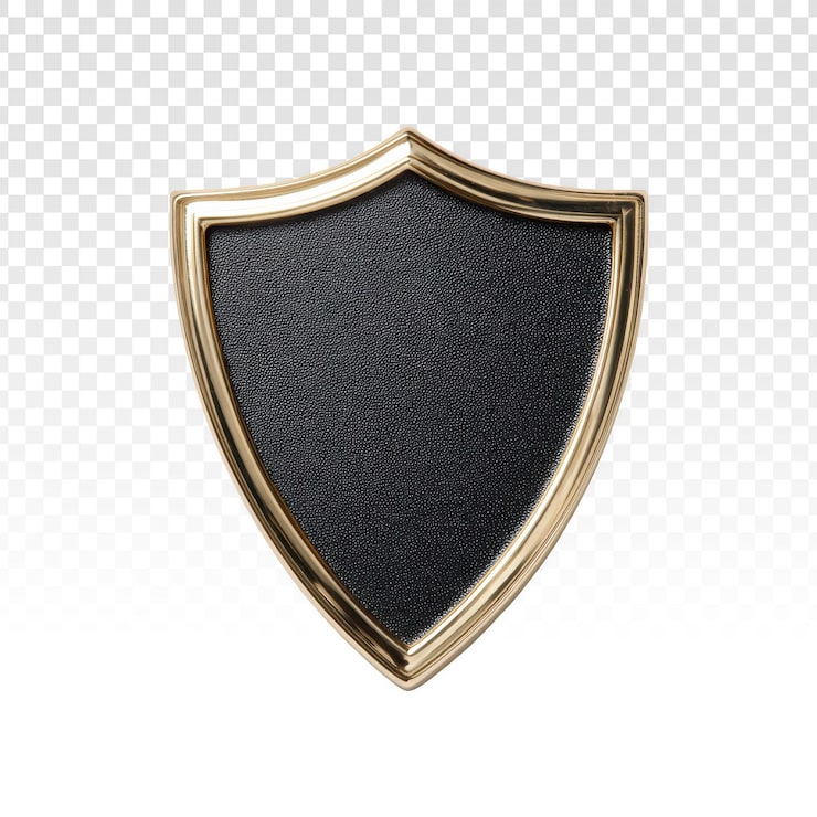 Gratis PSD premium svart og gull skjoldemblem