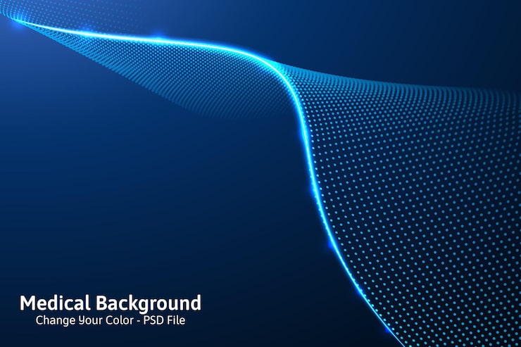 Gratis PSD prikk blå bølgelys skjermgradient teksturbakgrunn abstrakt teknologi store data digital bakgrunn 3d-gjengivelse