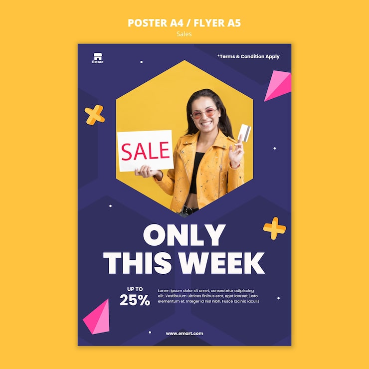 Gratis PSD printskabelon til salg med foto