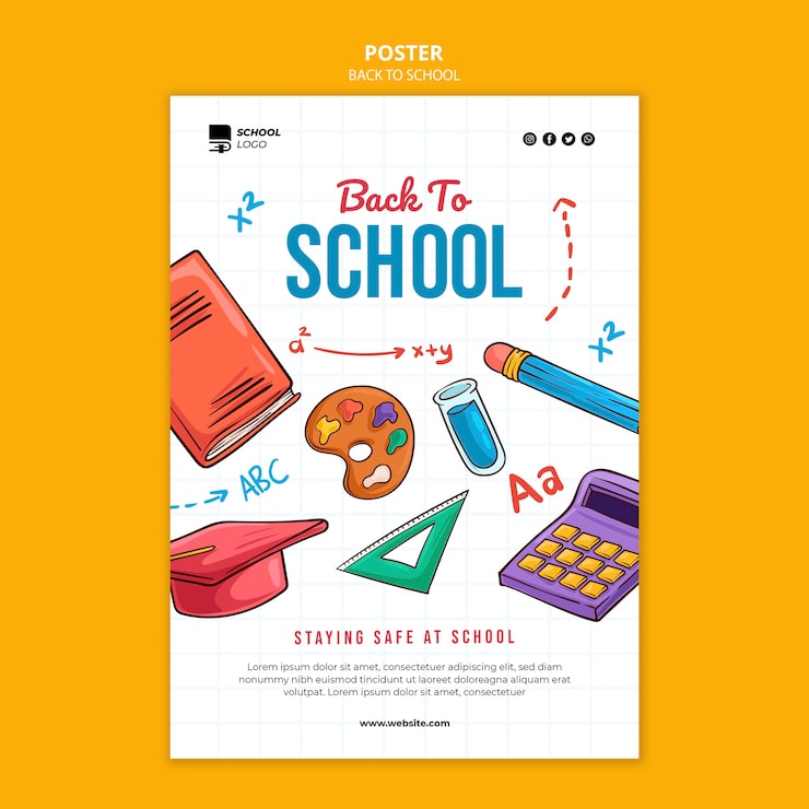 Gratis PSD printskabelon til skolestart