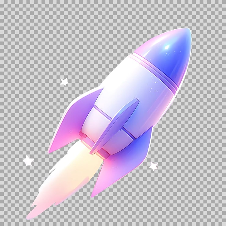 Gratis PSD psd 3d render rakett isolert på bakgrunn