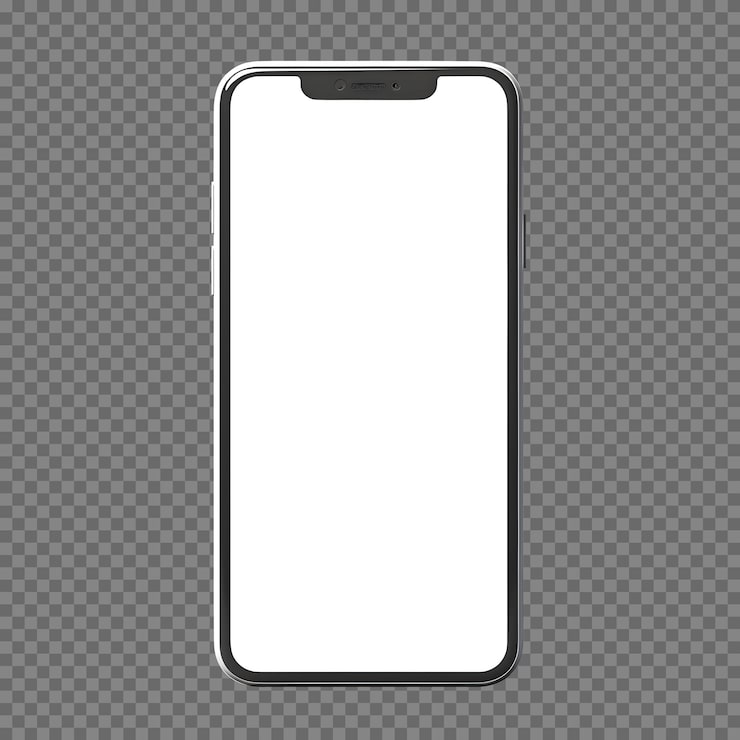 Gratis PSD psd isolera smartphone med tom skärm mockup mall
