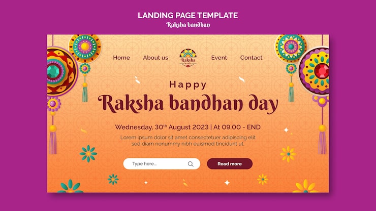 Gratis PSD raksha bandhan firande landningssida