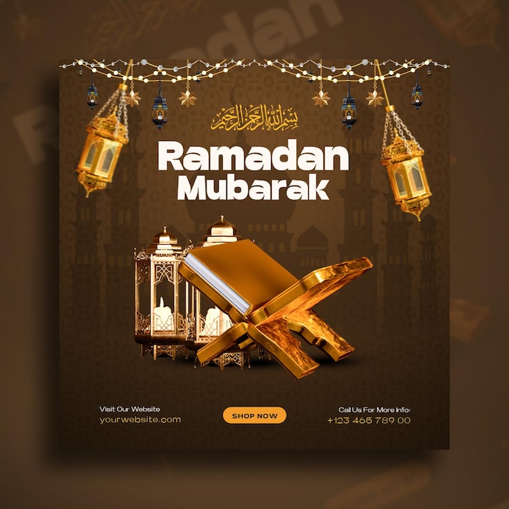Gratis PSD ramadan mubarak skabelon til design af opslag på sociale medier