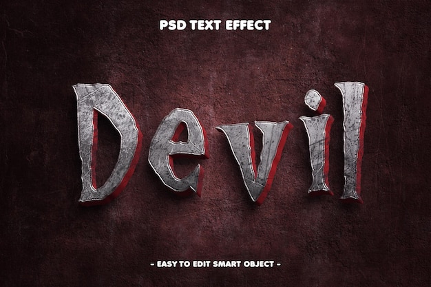 Gratis PSD redigerbar texteffekt - devil horror