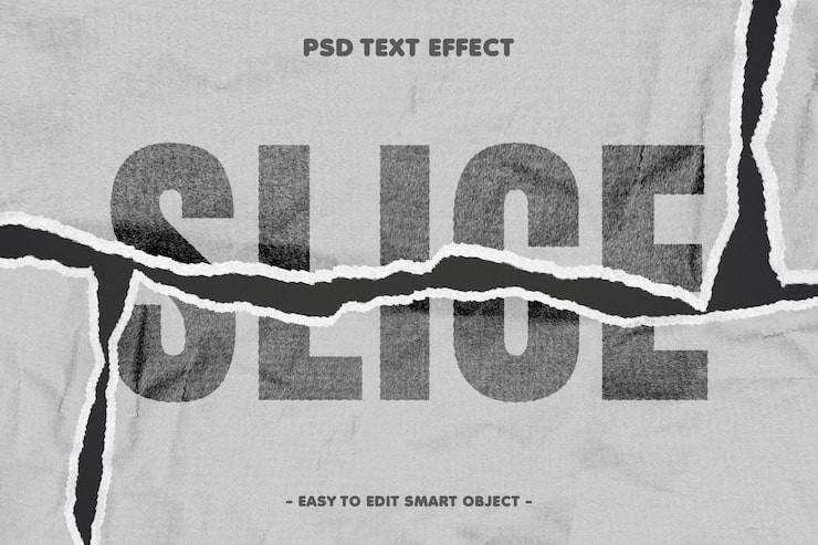 Gratis PSD redigerbar texteffekt – slice