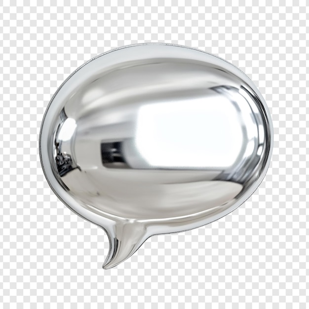 Gratis PSD reflekterende sølv taleboble 3d-rendering