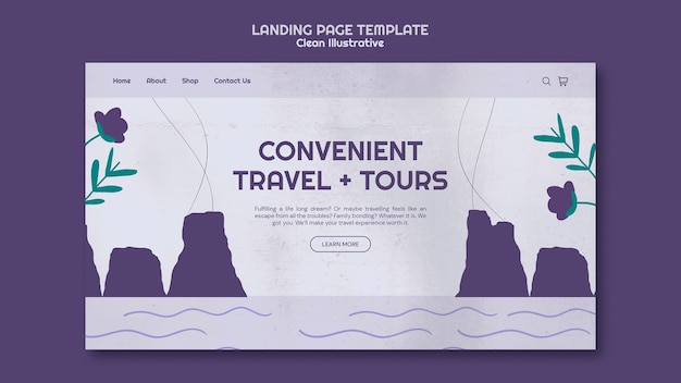 Gratis PSD ren illustrativ landingsside-mal