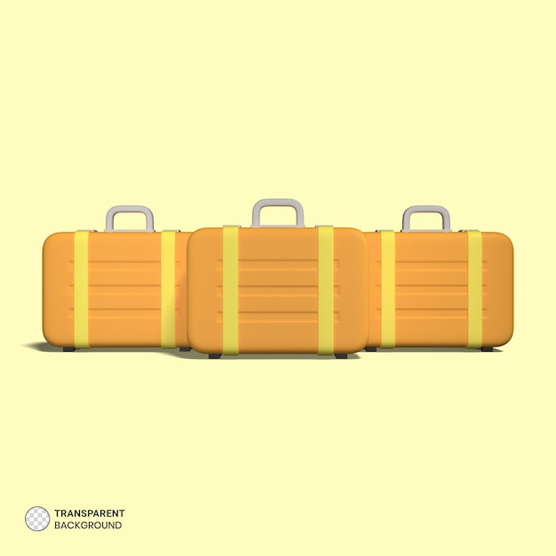 Gratis PSD resväska-ikon isolerad, 3d-rendera illustration
