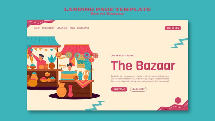 Gratis PSD retro bazaar webbmall