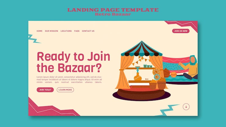 Gratis PSD retro bazaar webbmall